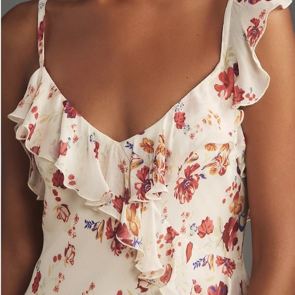 NWT Let Me Be Anthropologie Sleeveless Ruffle Maxi Dress - Picture 4 of 8